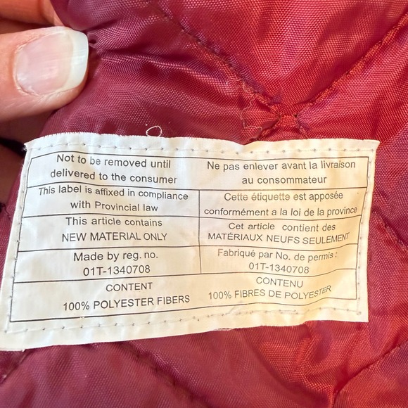 RedHead Mens Hooded Bomber Jacket Burgundy Red Quilted Insulated Vintage Medium - Picture 8 of 15